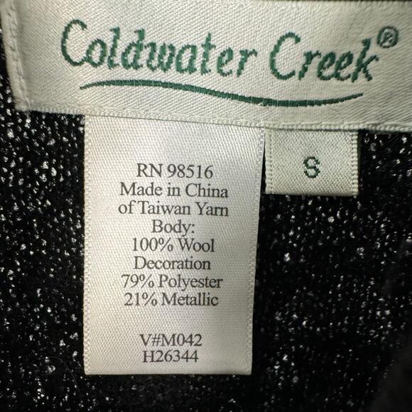 Wool Embroidered Zip Long Cardigan Sweater Black Fairycore Whimsigoth Size Small - Picture 5 of 8